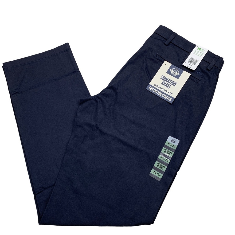 Dockers Signature Khaki Lux Cotton Stretch Men's Straight Flat Front Pant 36x34